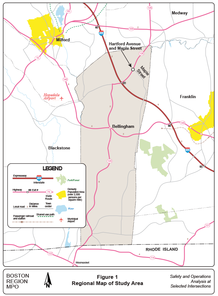 FIGURE 1. Regional Map of Study Area
Figure 1 is a map of the four locations selected for the study.
FIGURE 1. Regional Map of Study Area
Figure 1 is a map of the four locations selected for the study.